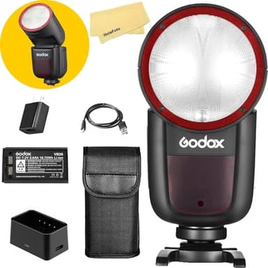 Godox V1 V1-S V1S Camera Flash for Sony Flash Speedlight Speedlite,76Ws 2.4G TTL1/8000 HSS,480 Full Power Shots,1.5s Recycle Time,7.2V/2600mAh Li-ion Battery,10 Levels LED Modeling Lamp(USA Version)