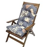 COGINQUS Indoor/Outdoor Rocking Chair Cushion Waterproof 43.3×19.7in-All Weather Patio&High Back Chair Cushions with Ties,Thicken Outdoor Garden Furniture Chair Pads Replacement (Leaf)
