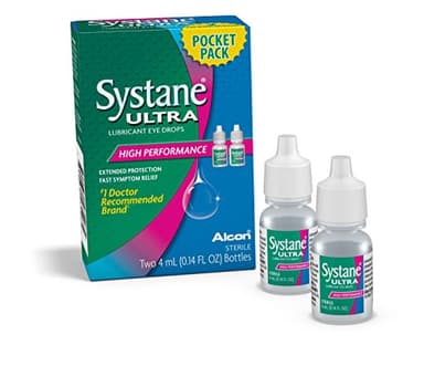 Systane Ultra Eye Drops Lubricant High Performance,Two 4ml bottles, 0.14 Fl. Oz (Pack of 2)