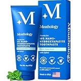 Mouthology 10% Nano Hydroxyapatite Toothpaste (Fluoride Free), Whitening, Remineralizing, Natural, Sensitive Teeth, SLS Free, Xylitol Nano-Hydroxyapatite Toothpaste for Adults, Mint 4oz (USA Made)