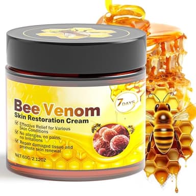Bee Venom Skin Treatment Cream - Anti Aging Moisturizer with Collagen Boost & Skin Brightening, Bee Venom Sensitive Skin Tightening Care Day & Night Use 2.12 OZ