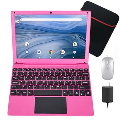 HBESTORE 10.1Inch Laptop,Quad-Core Processor with Android 12.0 OS,2GB RAM,64GB EMMC,Built-in Camera, WiFi,USB Interface,Tpye-C Charging for Learning and Entertainment (Pink 2GB+64GB)