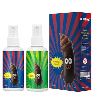 BLUEYE Stink Fart Spray Extra Strong, Cleaner Added,Potent Smell Like Fart Bomb,Hilarious Gag Gifts,Pranks Stuff for Adults,April Fools,Stocking Stuffers -Non Toxic Bad Gas -2Packs