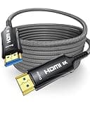 Cratree 8K Fiber Optic HDMI Cable Long 50FT CL2 in Wall - 48Gbps HDMI 2.1 Ultra High Speed HDMI Cord,8K 60Hz,4K120Hz,HDCP 2.2&2.3, HDR10 - Compatible with HDTV,Monitor,Projector