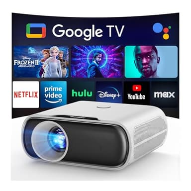 1500 ANSI Projector with WiFi and Bluetooth, Goiaey Smart Portable Projector Compatible with GoogIe TV, Built-in Official Apps, GoogIe Voice, DoIby Audio, HDMI ARC CEC Native 1080P Movie Projector