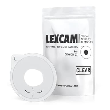 Dexcom G7 Adhesive Patches, Pack of 30, Lexcam Waterproof CGM Overpatch, Color Clear, Sensor is NOT Included