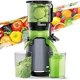 Aeitto Juicer Machines, Cold Press Juicer, 5.3“ Large Feed Chute for Whole Fruits & Vegetables, Slow Masticating Juicer Easy to Clean, High Juice Yield, Grey