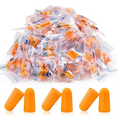 100 Pairs Orange Foam Ear Plugs - 33dB NRR Highest Protection, Soft & Comfortable Noise Canceling Earplugs for Sleeping, Work, Snoring, Construction, Loud Noise