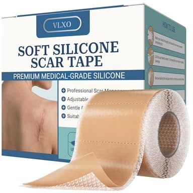 Silicone Scar Sheets, Silicone Scar Tape for Surgical Scars - Clinically Validated Technology Scar Treatment Strips for Hypertrophic, C-Section, Tummy Tuck, Keloid Scars - Reusable, Waterproof