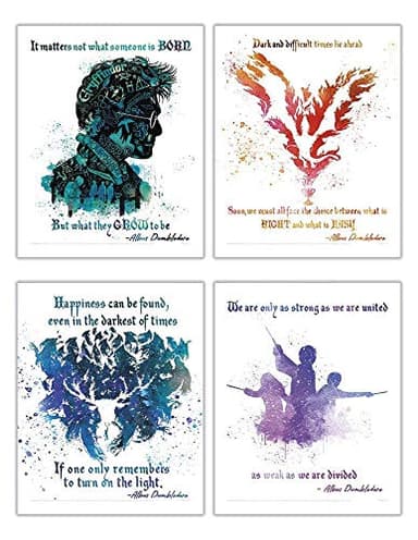 TRENDYPRINT Harry Potter – Dumbledore Quotes - Set of Four 8" x 10" Wall Art – Great for Gifting or Collecting TP08100051