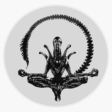 Meditating Xenomorph Alien Vinyl Window Bumper Sticker Decal 5"