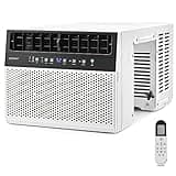 COSTWAY 10000 BTU Window Air Conditioner, Over the Sill AC up to 400 Sq.Ft w/Cool/Dry/Fan/Auto/Sleep/Energy Saver Modes, Full Widow View, Ultra Quiet Operation (10000BTU)