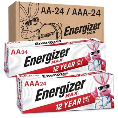 Energizer AA and AAA Batteries, 48 Count, Combo Pack Contains 24 Max Double A and 24 Max Triple A Batteries