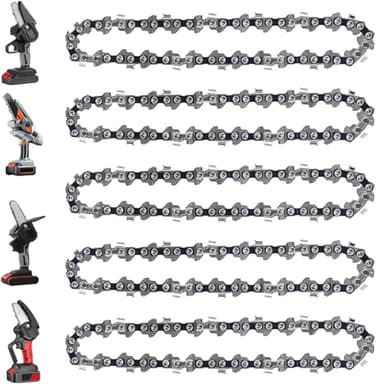 5 Pack 6 Inch Chainsaw Chain 5 Pcs Replacement Chains for 6-inch Cordless Electric Portable Mini Chainsaws，6Inch Chainsaw Chains for Pruning Shears and Wood Cutting 37 Drive Links