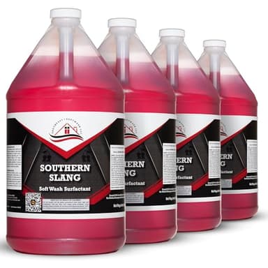 Southeast Softwash Southern Slang - Professional Exterior House Cleaner, Siding Cleaner & Roof Wash Surfactant for Pressure Washing & Soft Wash Applications | Classic Cherry Scent, 1 Gallon (4 Pack)