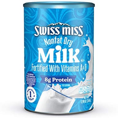 Swiss Miss Nonfat Dry Milk, Fortified with Vitamins A & D, Hot Cocoa Bar Supplies, 12.98 oz. Canister