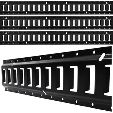 8' E Track Tie Down Rail Kit (4 Pack) - Trailer E Tracks with 6,000lbs Break Strength - Power Coated Etrack - Heavy Duty E Track Rail for Securing Cargos, Motorcycles, Bikes, Trailers