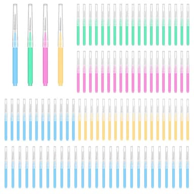 100PCS Interdental Brushes Between Teeth for Braces, Flossers Brush Cleaner, Orthodontic Flossers for Braces Cleaning Kit, Dental Teeth Cleaning Tools (Bright Colors, Multiple Sizes