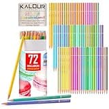 KALOUR Macaron Pastel Colored Pencils,Set of 72 Colors,Artists Soft Core,Ideal for Drawing Sketching Shading,Coloring Pencils for Adults Kids Beginners