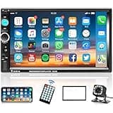 Podofo Car Stereo 2 Din Car Radio 7 Inch MP5 Player with HD Touch Screen Digital Display Bluetooth Multimedia support USB SD Aux-in Double Din Autoradio Mobile Phone Interconnection with Backup Camera