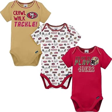 NFL San Francisco 49Ers 3 Pack Short Sleeve Bodysuit, red San Francisco 49Ers New, 6-12 Months
