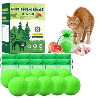Cat Repellent Outdoor Keep Cats Away, 10 Pack Cat Deterrent Balls