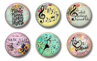 BTS Music Magnets - Cute Locker Magnets for Teen Girls - Whiteboard Office or Fridge - Funny Magnet Gift Set (8 Pack, Plastic, Round, 1.75 inches, Multicolor, Playful, Humorous Music Theme)