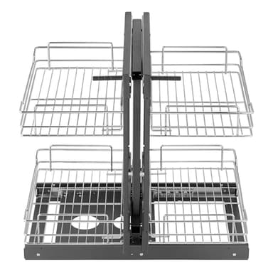 VEVOR Min 15" W Opening Blind Corner Pull Out Organizer, 2 Tier 4 Shelf Kitchen Cabinet Organizer, Chrome Carbon Steel Storage Basket, Slide Out Storage Organizer, Left & Right Open Compatible