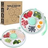 TRENDO Toddler Snack Box - Durable & Leakproof - 5 Compartment Lunch Containers for Kids - Perfect Snack Spinner for On-the-Go - BPA-Free & Dishwasher Safe - Green
