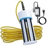 Tendelux Underwater Fishing Light, 110V & 12V Super Bright Green LED Submersible Light Attractants for Docks, Boats or Kayaks, IP68 Rated for Fresh & Salt Water (30ft Cable)