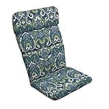 Arden Selections Outdoor Adirondack or Rocking Chair Cushion, 20 x 17, Rain-Proof, Fade Resistant 20 x 17, Sapphire Aurora Blue Damask