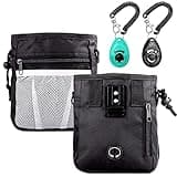 STMK Dog Treat Pouch Dog Clicker Training Kit, Dog Training Treat Pouch Dog Clicker for Training, 3 Ways to Wear Easily Carries Treat Pouches for Pet Training (Black)