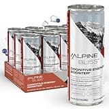 Alpine Bliss Energy Drink with Tyrosine, Ginger Root, B Vitamins and Saffron Extract, Supports Focus and Mental Clarity, Award-Winning Low Calorie Adaptogen & Nootropic Blend, European Mountain Water, Berry Flavor (12 Pack)