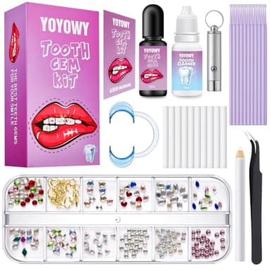 YOYOWY Tooth Gem Kit,Teeth Jewelry Kit with Glue and Light,Tooth Gems Kit for Teeth,Professional DIY Tooth Gem Kit,Fashionable Crystal for Teeth Sweet Smile Gems