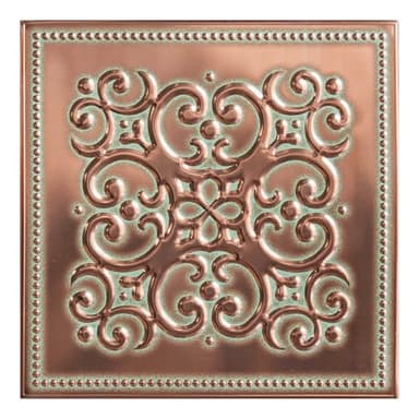 Wall Wear 10-Pack Peel and Stick Backsplash Metal Tiles 8" x 8" Patina Copper Design, Water-Resistant, Renter-Friendly, Aluminum Backsplash Tile for Kitchen, Bathroom, Ceiling & DIY Projects