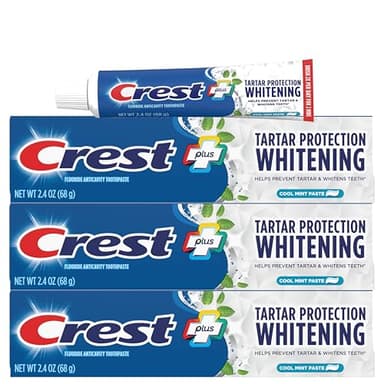 Crest Tartar Protection & Anticavity Toothpaste with Fluoride, Regular Paste, 2.4oz (Pack of 3)