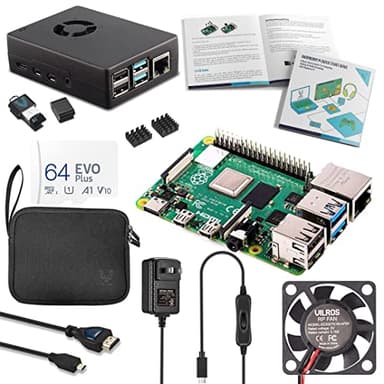 Vilros Raspberry Pi 4 8GB Complete Starter Kit with Fan Cooled Heavy Duty Aluminum Alloy Case (Black Case)