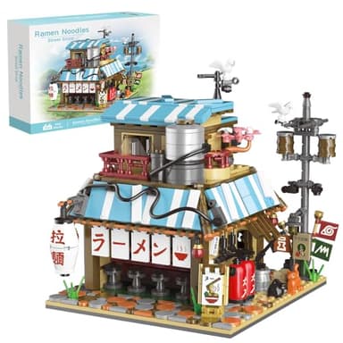 RAVAYO Japanese Ramen Shop Building Blocks Set - Mini Brick Simulation Architecture Construction Toy Ideal Gift Choice for Adult Teen 14+