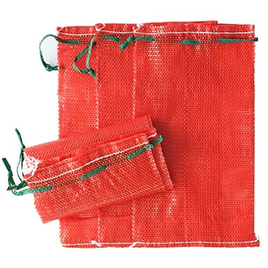 deebree 10 lb Mesh Onion Bags 100pcs, 11"×18" Mesh Produce Bags Hanging Reusable Breathable Vegetable Storage Net Bag with Drawstring for Onions Potatoes Citrus Crawfish, Red (Pack of 100)