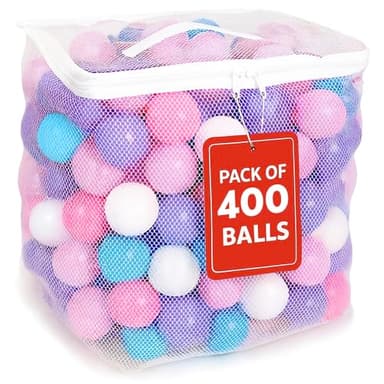MW SPORTS Play Balls for Ball Pit, Plastic Crush Proof, Phthalate & BPA Free, Pastel Colors. (400 Balls)