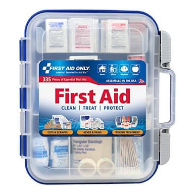 First Aid Only 91247 OSHA-Compliant First Aid Kit, All-Purpose 100-Person Emergency First Aid Kit for Business, Worksite, Home, and Car, 335 Pieces, Multicolored