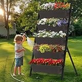 TOREVSIOR 5-Tier Vertical Raised Garden Bed, Vertical Garden Planter with Water Drainage, Elevated Garden Bed for Vegetables Flowers Herbs Indoor Outdoor