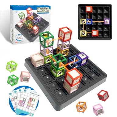 Laser Maze Reasoning Game - STEM Logic Toys for Ages 8+ Kid, 60+ Challenges Puzzle Games, Great 8-13 Years Old Children Gift for Christmas/Easter/Children's Day to Develop Knowledge of Space & Optics