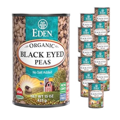 Eden Organic Black Eyed Peas, No Salt Added, 15-Ounce Cans (Pack of 12)