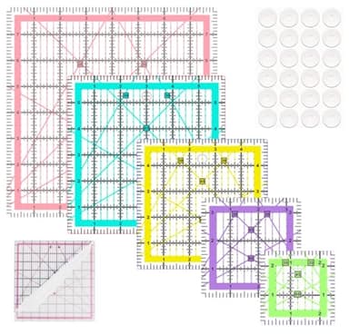Quilting Rulers,5 Quilting Square Rulers(2.5",3.5", 5", 6", 8"),Quilting Rulers and Templates