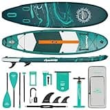 WNOVA 11x34 Stand Up Paddle Board Inflatable, Portable SUP Paddleboard with Complete Accessories, Camera Mount and 10L Dry Bag, Extra Wide Blow Up Paddle Boards for Adults Youth Family, Ocean Current