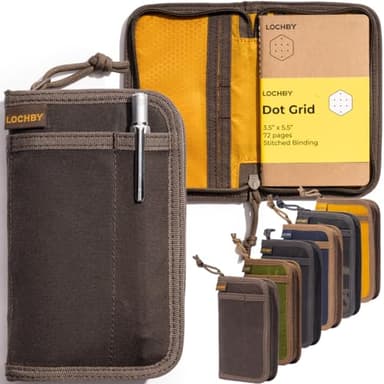 LOCHBY® Pocket Journal | Tomoe River 3.5" x 5.5" Notebook | Waxed Canvas | Ideal for Travelers & Daily Use, Fits Field Notes, Moleskine Cahier