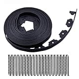 Garden edging，40ft Landscape edging with 40 spikes for lawn 2 Inch Tall(Black, 40FT)