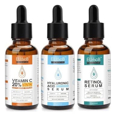Age Defying Facial Serum - Vitamin C, Retinol & Hyaluronic Acid Serum Set for Wrinkles, Fine Lines, Skin Firmness & Moisture Retention - Collagen Boost & Deep Nourishment