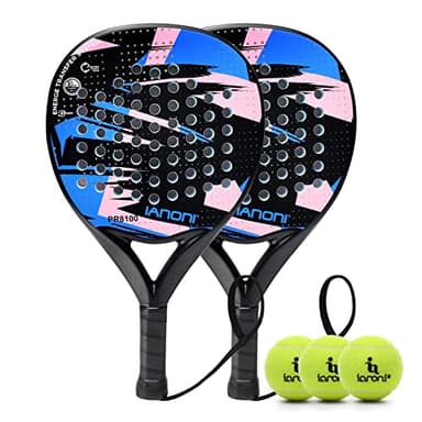 IANONI Paddle Tennis Racket Carbon Fiber Surface with EVA Memory Flex Foam Core Padel Tennis Racquets (Blue-2)